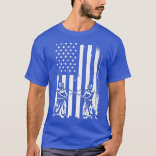 T-shirt Great Kendo Warriors USA Drapeau Design Samurai Fi