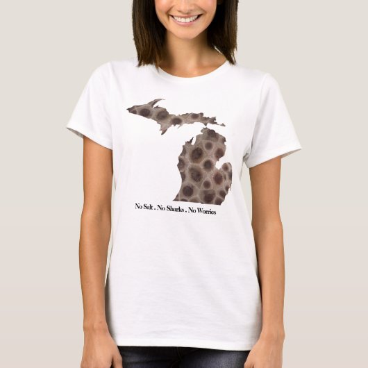 T-shirt Great Lake State - pas de sel. Pas de requins. Auc (Devant)