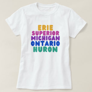 T-shirt Great Lakes texte arc-en-ciel