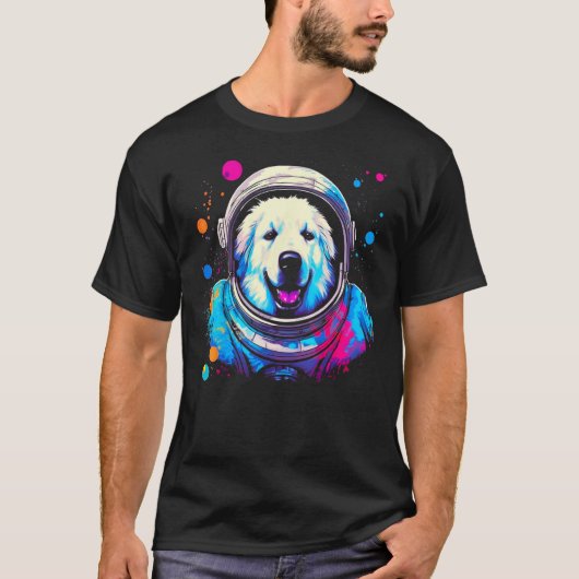 T-shirt Great Pyrenees Dog Astronaut (Devant)