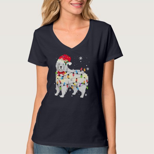 T-shirt Great Pyrenees Dog Christmas Light Xmas Papa Gi (Devant)