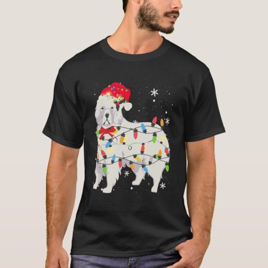 T-shirt Great Pyrenees Dog Christmas Light Xmas Papa Gi (Devant)