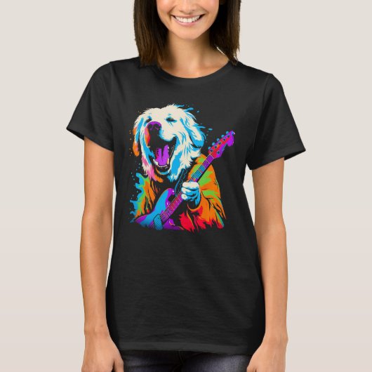 T-shirt Great Pyrenees Dog Guitar (Devant)