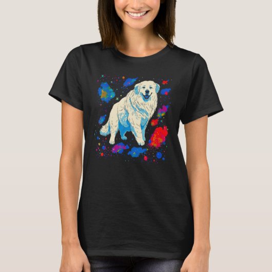 T-shirt Great Pyrenees Dog in Space (Devant)