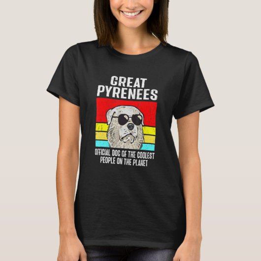 T-shirt Great Pyrenees Dog Retro Vintage Pyrenees (Devant)