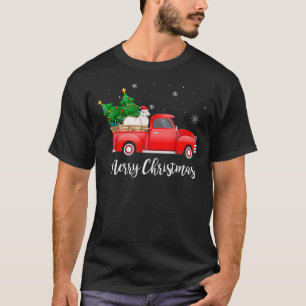 T-shirt Great Pyrenees Dog Riding Red Truck Christmas T-Sh