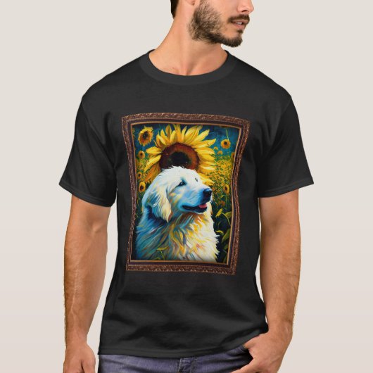 T-shirt Great Pyrenees Painting Sunflower Flower Mom Women (Devant)