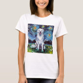 T-shirt Great Pyrenees Starry Night gros chien blanc art p (Devant)
