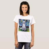 T-shirt Great Pyrenees Starry Night gros chien blanc art p (Devant entier)
