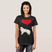 T-shirt Great Pyrenees With Heart Balloon Valentines Day L (Devant entier)
