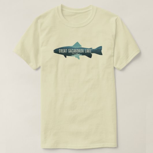 T-shirt Great Sacandaga Lake New York Fish (Design devant)