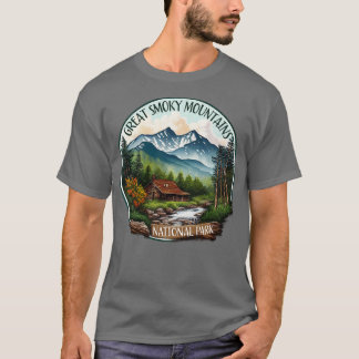 T-shirt Great Smoky Mountains National Park Conception Vin