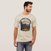 T-shirt Great Smoky Mountains - Ours et Cabine (Devant entier)