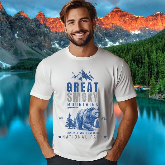 T-shirt Great Smoky Mountains Vintage Bear Graphic 