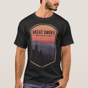 T-shirt Great Smoky Mountains Vintage Sunset National Park
