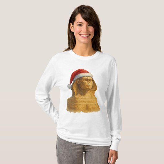 T-shirt Great Sphinx Santa Hat Ancient egypt christmas (Devant entier)