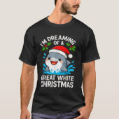 T-shirt Great White Christmas Shark Funny Santa Holiday Pu (Devant)