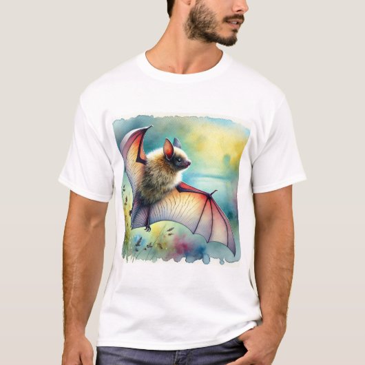 T-shirt Greater Noctule Bat 120924AREF149 - Watercolor (Devant)