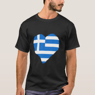 T-shirt Grec Pride Coeur Hellène Racines Grecques Helléniq
