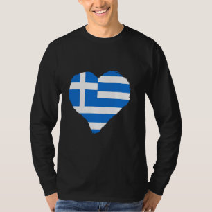 T-shirt Grec Pride Coeur Hellène Racines Grecques Helléniq