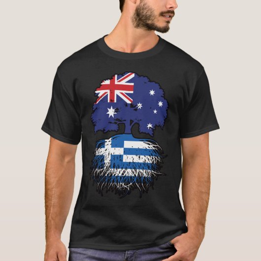 T-shirt Grèce Australian Australie drapeau des racines de  (Devant)