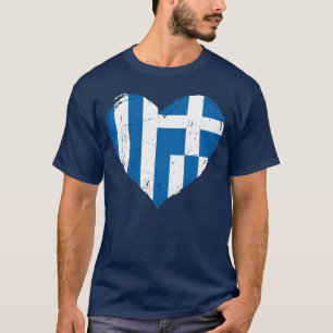 T-shirt Grèce Drapeau Amour Coeur désespéré Bleu des homme