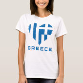 T-shirt Grèce Drapeau Coeur en détresse femmes blanches (Devant)