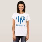 T-shirt Grèce Drapeau Coeur en détresse femmes blanches (Devant entier)