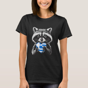 T-shirt Grèce Drapeau Lemur Coeur Racines grecques Helléni