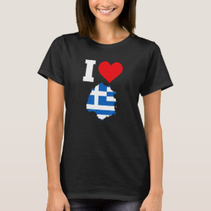T-shirt Grèce Drapeau pour Thassos I Love Thassos