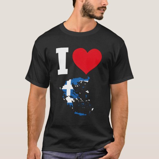 T-shirt Grèce Drapeaux Grèce I Love Grèce (Devant)