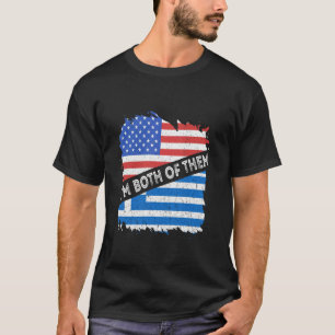 T-shirt Grèce États-Unis Amérique Je suis les deux Fierté 