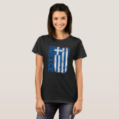 T-shirt Grèce Grec Pavillon Pride 1 (Devant entier)
