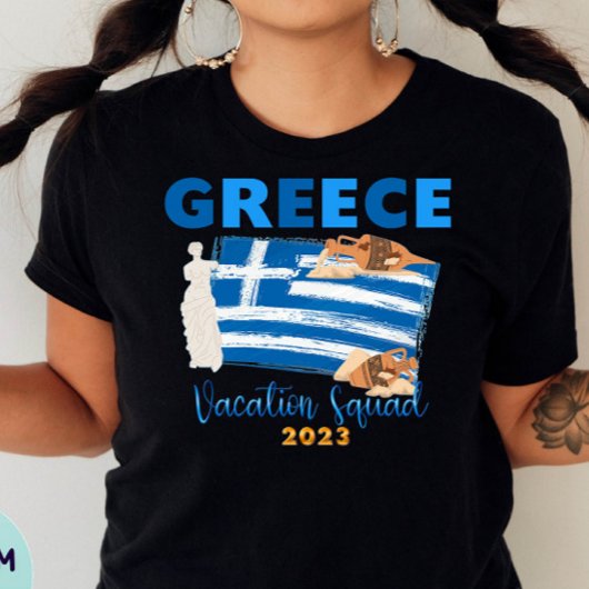 T-shirt Grèce Grec Vacances Europe Voyage Groupe Correspon