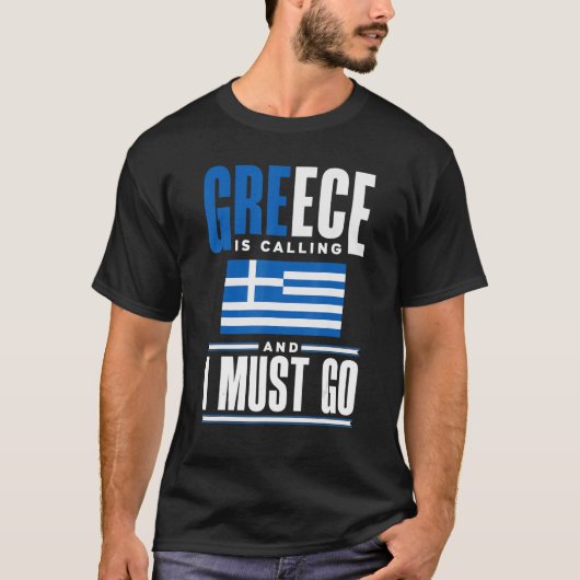 T-shirt Grèce Grèce Grèce Drapeau Grèce Grèce Appel Et Je (Devant)