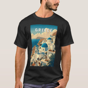 T-shirt Grèce Illustration Voyage Art Vintage