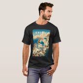 T-shirt Grèce Illustration Voyage Art Vintage (Devant entier)