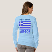 T-shirt Grèce Pavillon bleu Personnalisation (Dos entier)