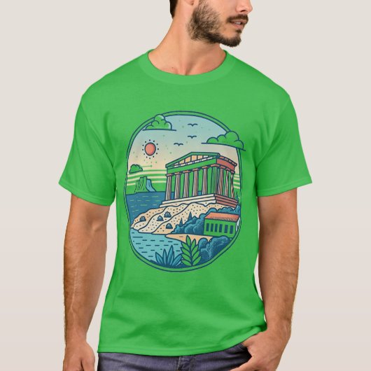 T-shirt GRÈCE rétro (Devant)