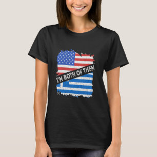 T-shirt Grèce USA Amérique Je suis à la fois grec fierté H
