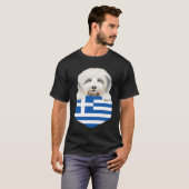 T-shirt Greece Flag Old English Sheepdog Dog In Pocket (Devant entier)