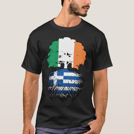 T-shirt Greece Greek Irish Ireland Tree Roots (Devant)
