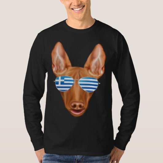 T-shirt Greek Flag Pharaoh Hound Dog Greece Pocket (Devant)