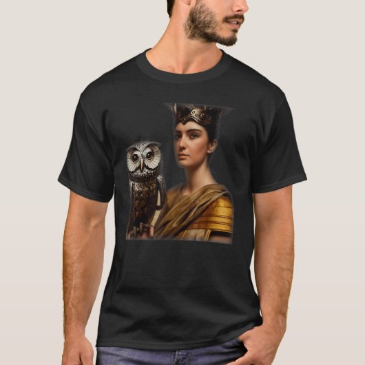 T-shirt Greek Goddess Athena In Intricate Armorplate No He (Devant)