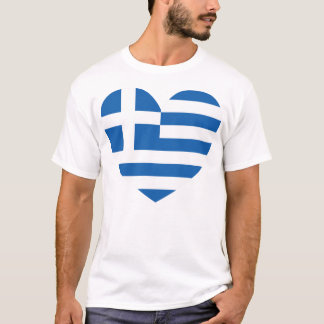 T-shirt Greek Pride Flag Love Heart
