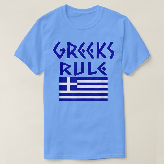 T-SHIRT GREEKS RULE HELLAS NATIONAL FLAG PRIDE HELLENIKA (Design devant)