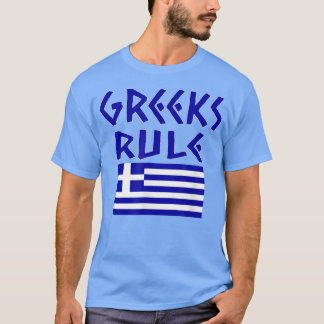 T-SHIRT GREEKS RULE HELLAS NATIONAL FLAG PRIDE HELLENIKA