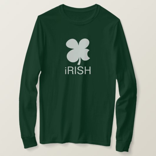 T-shirt Green à manches longues Irish Clover St Patrick's  (Design devant)