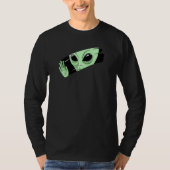 T-shirt Green Alien Behind the Glass Peeking Alien Space U (Devant)