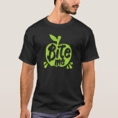 T-shirt Green Apples Bite Me Distressed Apple Lovers Premi (Devant)